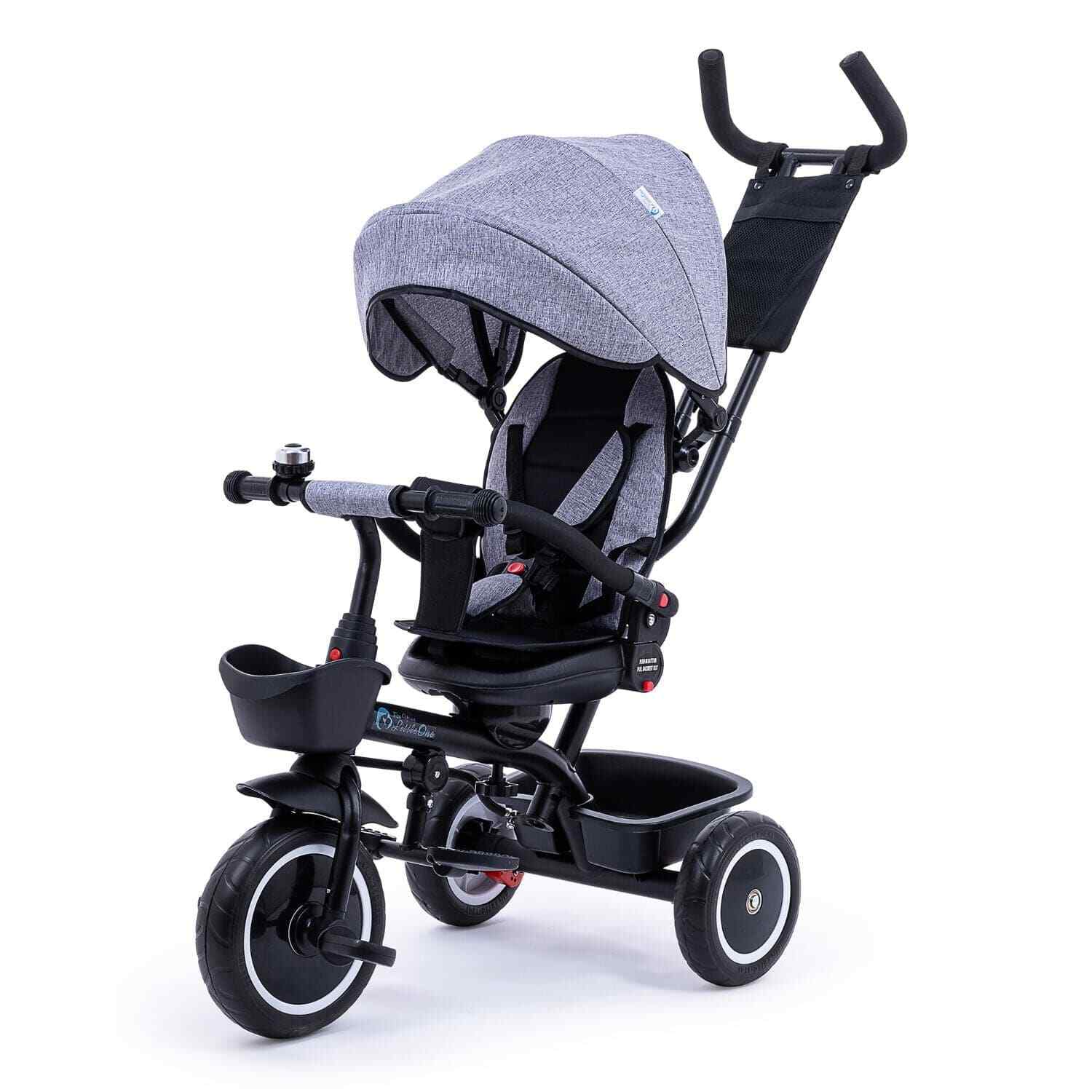 Foryourlittleone Kids Trike V3 Grey Tricycle Baby Push Bike with Parent