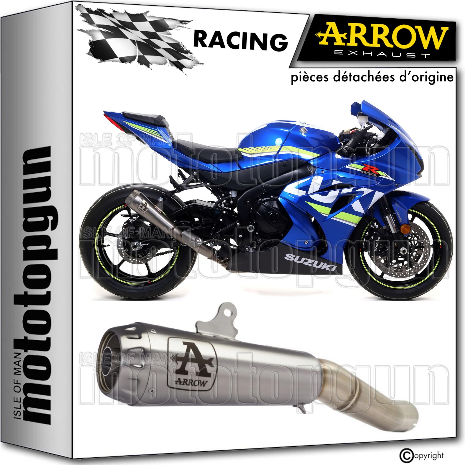 Échappement Arrow Pro-Race titane pour moto Suzuki GSX-R 1000 R 2019-2020