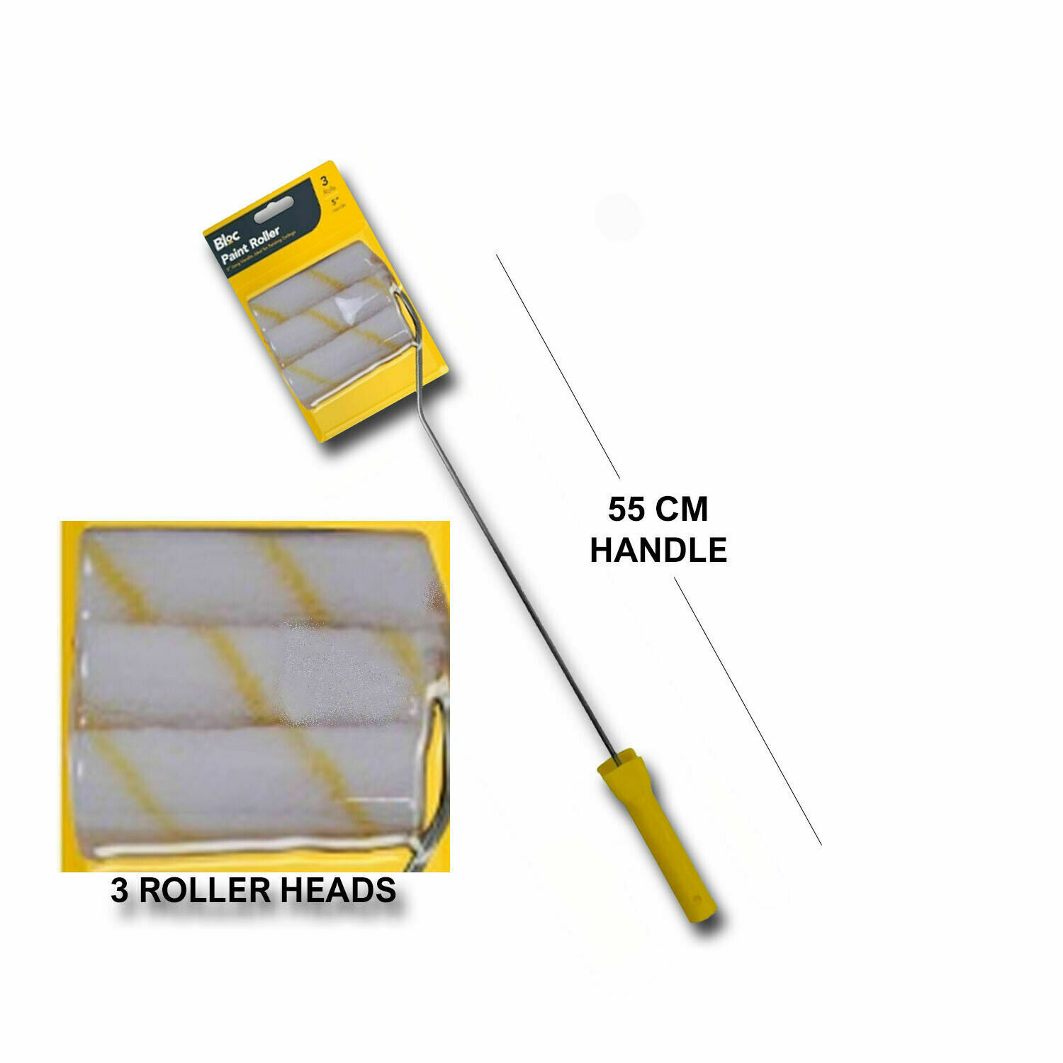 🔥Long Handled Paint Roller 4Pcs Set High Reach Ceiling Decorating DIY