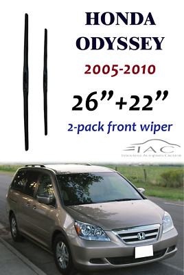 For Honda Odyssey 2005-2010 26''+22'' Front Windshield Three-Section Wiper 2 Pack