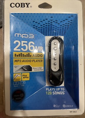Coby MP-C843 Silver/Black ( 256 MB ) Digital Media Player. NEW, Sealed.