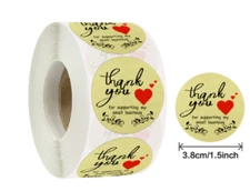 40 THANK YOU FOR SUPPORTING MY SMALL BUSINESS ENVELOPE SEAL LABEL STICKERS 1.5"