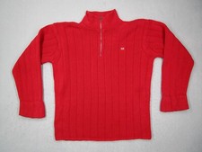 Vintage Polo Ralph Lauren Sweater Mens Large Red 1/4 Zip Knit American Flag READ