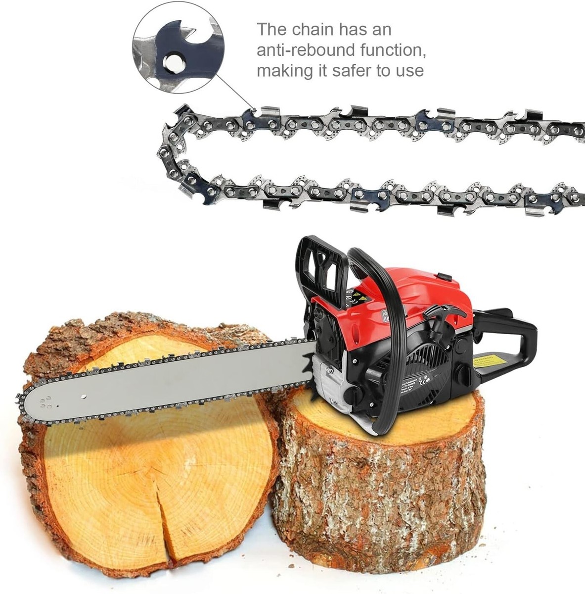 3-Pack Of 14-Inch Chainsaw Chains - 3/8 LP Pitch, .050 Gauge, 52 Drive Links - Fits Craftsman, Echo, Ryobi & More