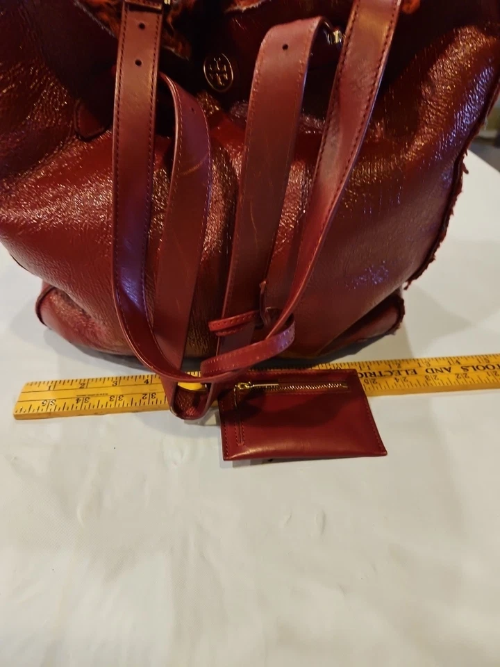 Auténtico bolso de hombro Tory Burch Sherpa rojo Foto 3 de 4