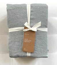 West Elm EUROPEAN FLAX LINEN Sheet Set Queen Chambray Melange NWT