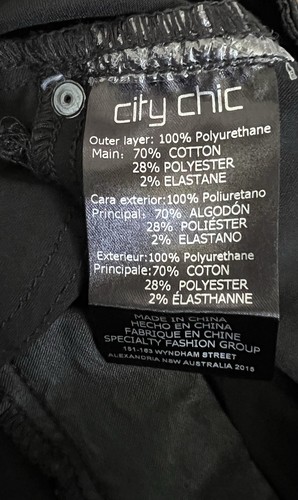 City Chic Jean Size 16S US 12 Black Coated Skylar Corset Jean Short Length - Picture 12 of 15