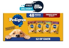 Pedigree Choice Cuts in Gravy Adult Soft Wet Dog Food 48-Count Variety Pack, 3.5