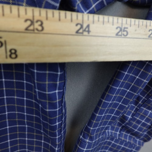 Duluth Trading Co Shirt Blue Plaid Wrinkle Fighter Large Button Up - Picture 5 of 7
