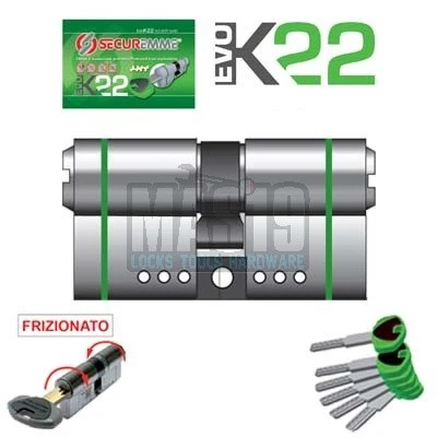 CILINDRO DI SICUREZZA SECUREMME K22 FRIZIONATO 5 CHIAVI