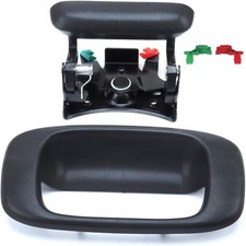 Gaoyeer Tailgate Handle Latch and Bezel Trim with 2 Pairs Rod Clips fit Black