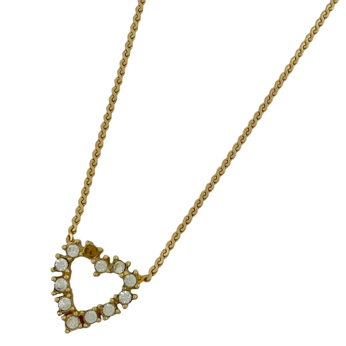 Collana Christian Dior strass motivo cuore collana placcata oro donna