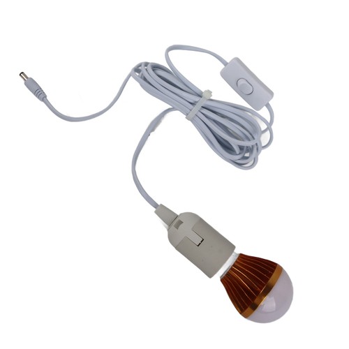 E27 Ball Bulb Spiral LED Solar White Light For Camping Tent 12V 5W W/ 3meter DC - Picture 22 of 22