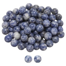 100pcs Blue Spot Natural Stone Beads 10mm Round Loose Bead