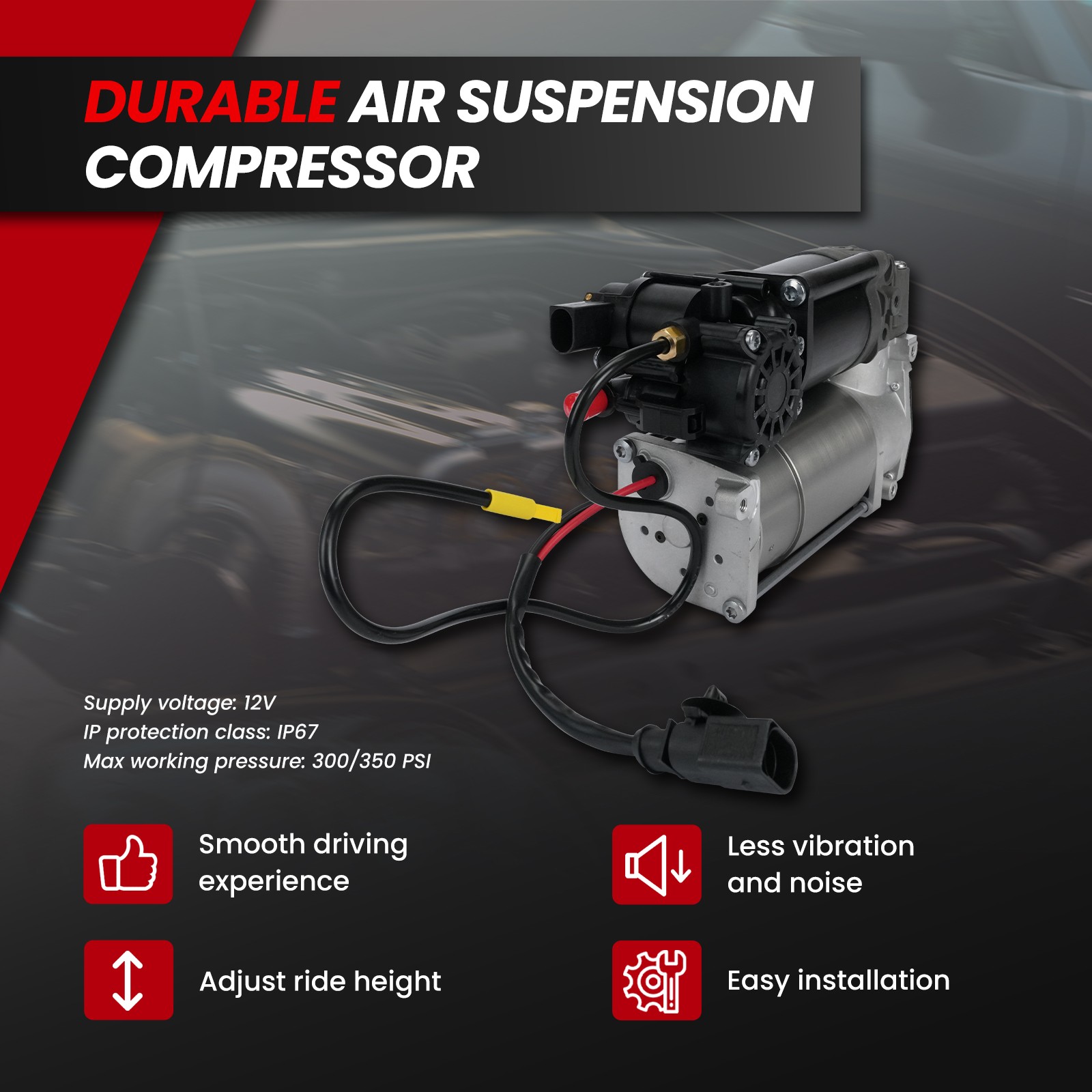 Air Suspension Compressor for 11-20 Audi A8 Quattro S8 Bentley Mulsanne