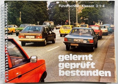 gelernt geprüft bestanden Führerschein Klassen 3 - 1 - 4 , Ringbindung  vintage 