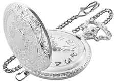 Shield Men's Quartz Pocket Watch Arabic Numeral Digital Scale with Chain