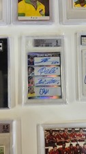 2022 Leaf Metal Soccer Quad Auto Pele/Messi/Ronaldo/Haaland Quad Auto 3/6 BGS