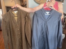 Garnet Hill Dresses -2. Pinwale Corduroy. Gray and Black/Brown. Large Size
