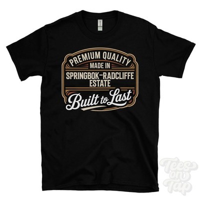 MADE IN SPRINGBOK-RADCLIFFE ESTATE PREMIUM QUALITY BUILT TO LAST T-SHIRT england