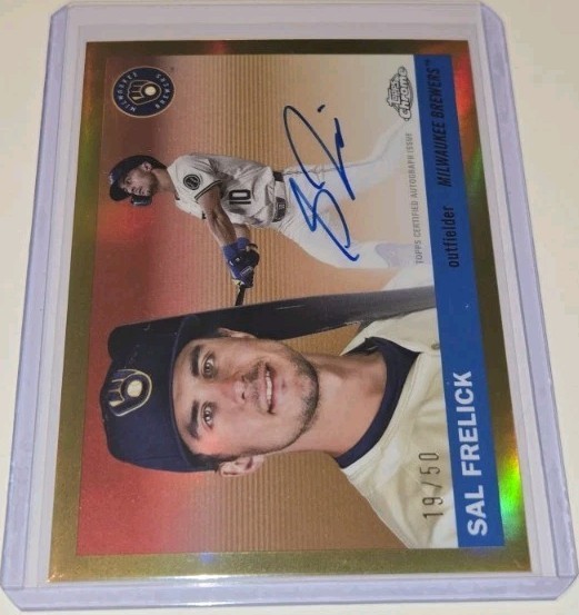 Sal Frelick 2025 Topps Chrome Platinum Gold Refractor Auto #'d/50 Card #CPA-SF