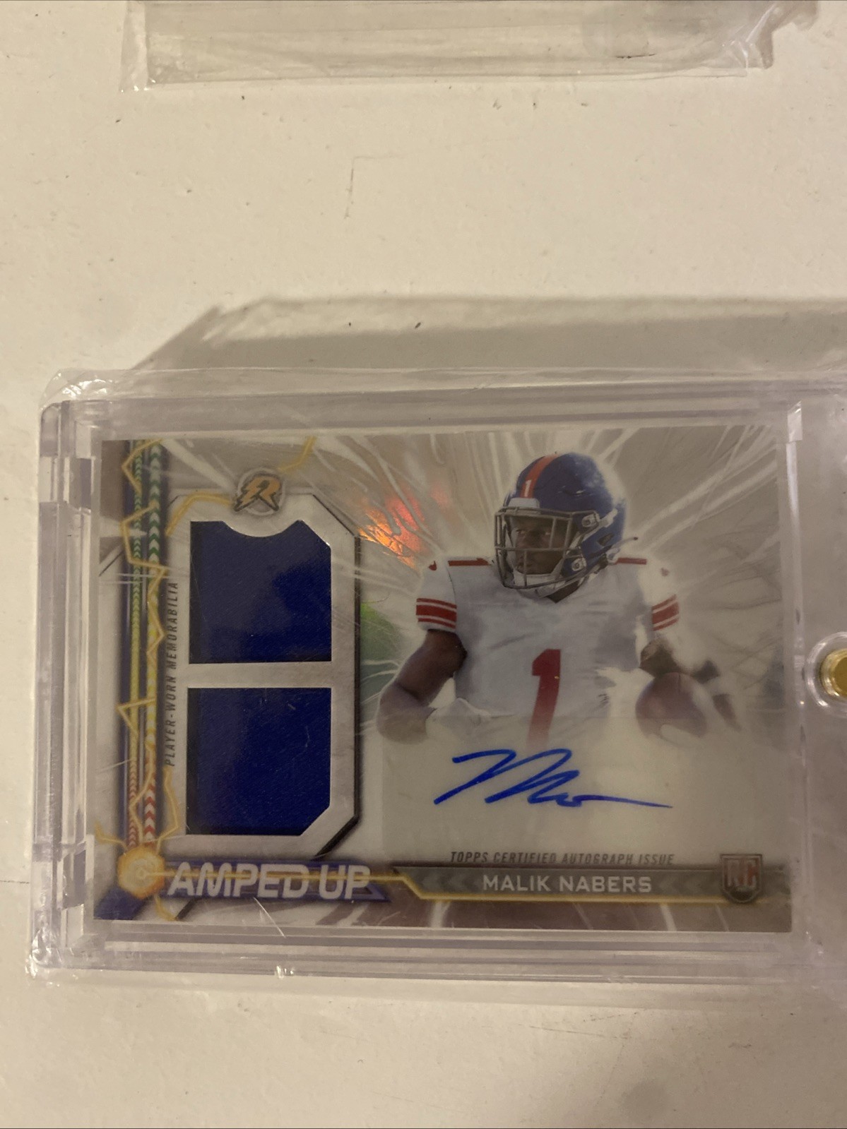 2024 Topps Resurgence Malik Nabers Amped Up Rookie Patch Auto RC #AU-MN RPA