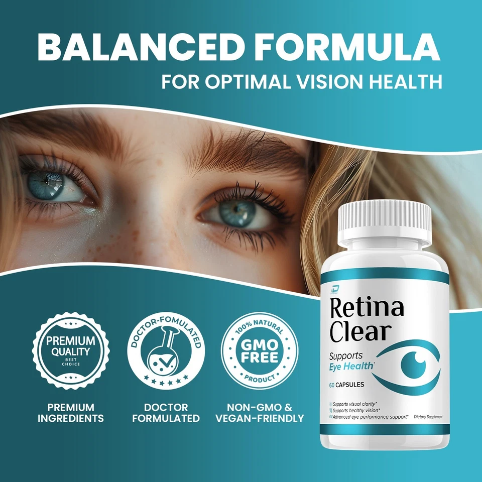 (5 Pack) Retina Clear Eye Support Supplement – RetinaClear Capsules Eye Vitamins - Image 3 of 4