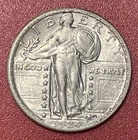 1924 P Standing Liberty Silver Quarter Dollar, AU. Lots of Mint Luster Remains.