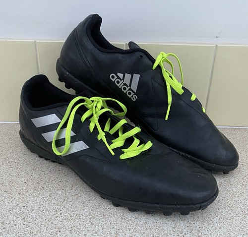 adidas UK 12 Conquisto II TF Black Football Soccer Astro Trainers Shoes VGC - Picture 1 of 16