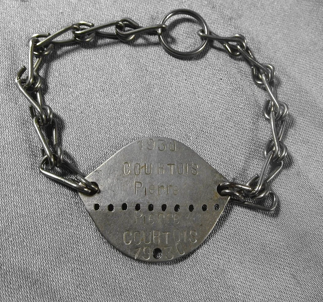 Marquage plaque d'identité Française ww1