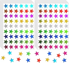 1620 Pack, 9 Colors, Small Foil Star Stickers for Kids Reward Home, School, Bar,