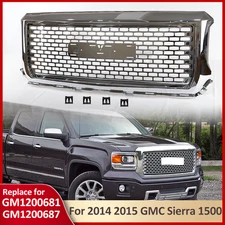 Front Bumper Upper Grille Grill Chrome Fits GMC Sierra 1500 2014 2015 Denali