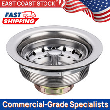3-1/2" Stainless Steel Sink Drain Kit - Complete Strainer with Hardware