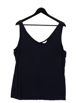 Hush Damen T-Shirt L schwarz Viskose mit Elasthan ärmellos V-Ausschnitt Basic