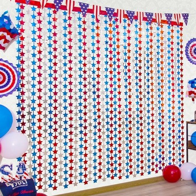 LOLStar 4th of July Decorations, 3 Pack Red White and 3 Pack, Blue