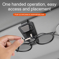 2 Packs Sunglasses Holders for Car Sun Visor, Metal One-Handed-Operation Sung...