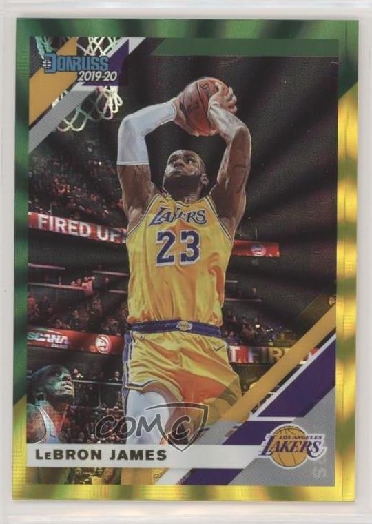 2019-20 Panini Donruss Holo Green & Yellow Laser LeBron James #94 9l4