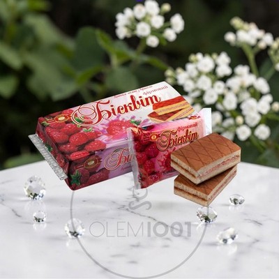 Kharkiv Biscuit Factory Cream Filled Sponge Cake Bars Multi-Flavor Snacks