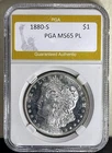 1880-S Morgan SILVER Dollar High Grade Slabbed Proof Like!