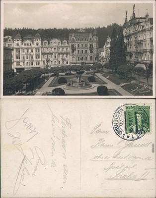 Postcard Mariánské Lázně lot at Schillerplatz 1932