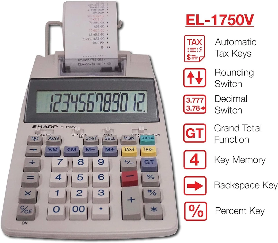 Two-Color Printing Calculator LCD Display - Image 4 of 4