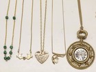 Vintage Necklace Pendant Lot Enamel Rhinestones Mixed Lot Gold Tone D5986 — photo 2