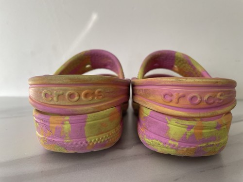 Crocs Marbled Sandale Clog Schuhe Iconic Comfort 207779 Gr. C10 Kind rosa gelb - Bild 24 von 24