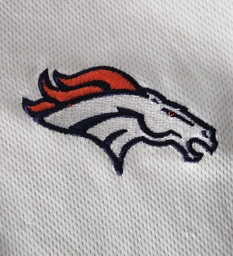 NFL Team Apparel Denver Broncos Polo Whie Size XL Short Sleeve - Picture 5 of 12