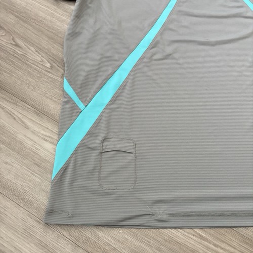 Lululemon T-Shirt Mens XXL Gray Teal Metal Vent Tech Performance Active Training - Picture 4 of 8