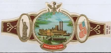 1965 WASHINGTON BRAND CIGAR BAND - MISSISSIPPI PADDLE WHEELER Series XI no. 103