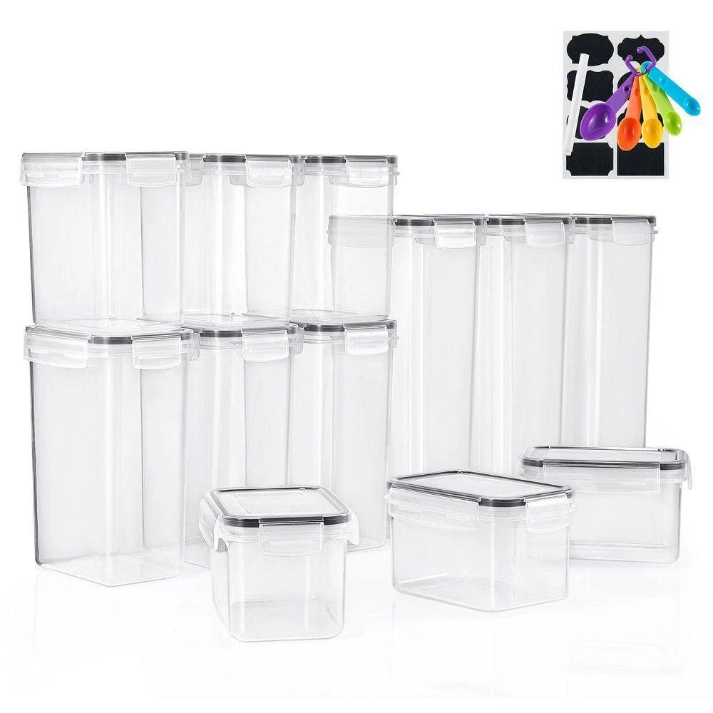 Food Storage Containers, 12 Pieces, Clear, Air Tight, Multipack, Dry Food Dispen