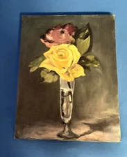 Wall Canvas Art Original Oil Painting Still Life After Manet"  14" x 11"
