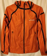 Compass 360 Ultra-PAK Rain Jacket Mens Medium Orange Black Trim Waterproof EUC