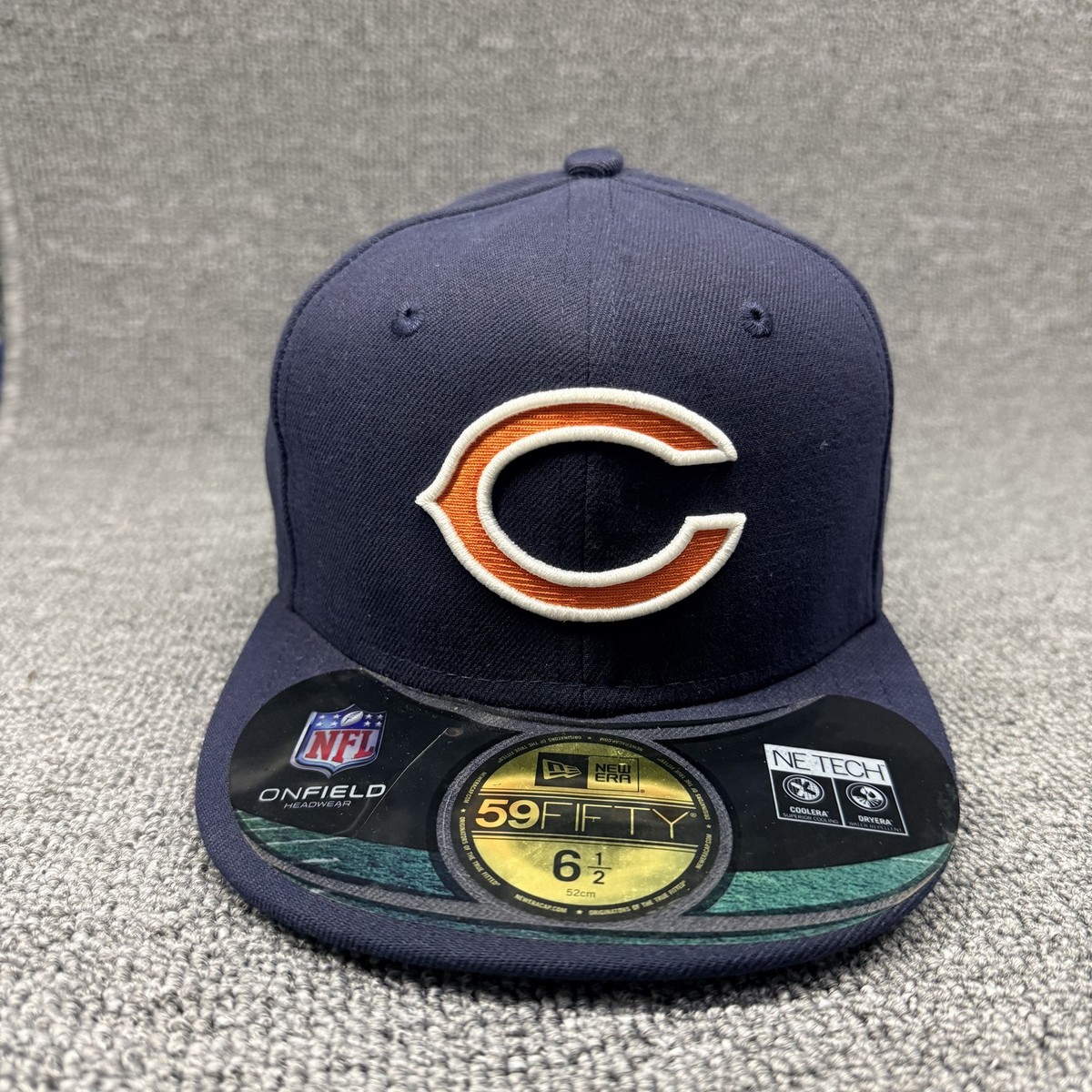 New Era 59FIFTY NFL Chicago Bears On-Field Fitted Hat Size 6 1/2 Kids Youth Navy